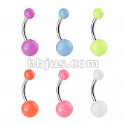 240 Pcs 316L Surgical Stainless Steel Navel Rings with Glow In The Dark Balls