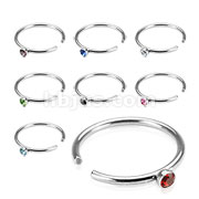 160 Pcs of Assorted 316L Surgical Steel Nose Hoop with 2mm Gem Ball Top.
