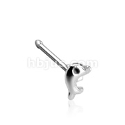 20GA .925 Sterling Silver Nose Stud with 3mm Dolphin