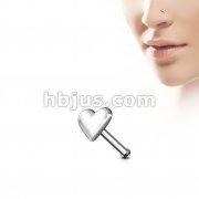 20GA .925 Sterling Silver Nose Stud with 3mm Puffy Heart