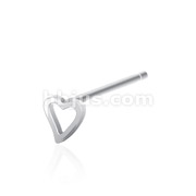 20GA .925 Sterling Silver Bendable Nose Ring with 3mm Hollow Heart