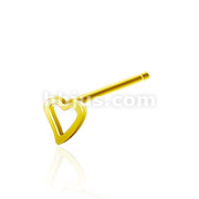 20GA .925 Sterling Silver Gold IP Bendable Nose Ring with 3mm Hollow Heart