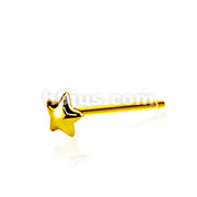 20GA .925 Sterling Silver Gold IP Bendable Nose Ring with 3mm Dome Star