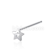 20GA .925 Sterling Silver Bendable Nose Ring with 3mm Hollow Star