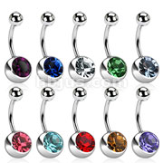 200 Pcs of Assorted Color Navel Ring with 8mm Stone
