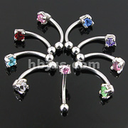 70PC 16GA Round CZ Eyebrow Package