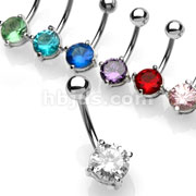 Banna w/Prong Set 7mm Cubic Zirconia Round