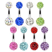 316L Surgical Steel Petite Ferido Crystal Ball Navel Ring