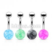 120 Pcs of Assorted Color 316L Surgical Steel Navel Ring with Faux Dazzle Stone