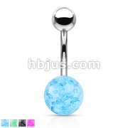 316L Surgical Steel Navel Ring with Faux Dazzle Stone