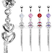 48 Pcs Double Heart Navel Rings