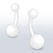 White Matte Plating Over 316L Surgical Steel Navel Ring
