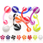 160 Pcs Assorted BioFlex Navel Rings with UV Beach Balls
