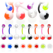 Bio-Flex Navel Rings with UV Flower Balls