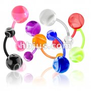 160PC Flexible Navel Ring with Marbel Ball