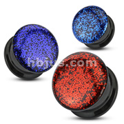 Phosphor Epoxy Dome Screw Fit Flat Flared Stash Black Acrylic Plug