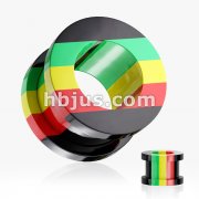 All UV Rasta Stripe Screw-Fit Hollow Plug