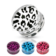 Leopard Skin Print Acrylic Saddle Plug