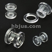 120 Pcs of Assorted Size Clear UV Screw-Fit Flesh Tunnel