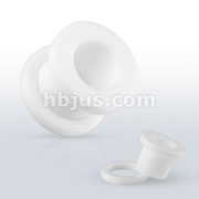 120 Pcs of Assorted Size White UV Screw-Fit Flesh Tunnel