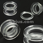 80 Pcs of X-Large Size Clear UV Screw-Fit Flesh Tunnel