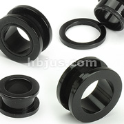 80 Pcs of X-Large Size Black UV Screw-Fit Flesh Tunnel