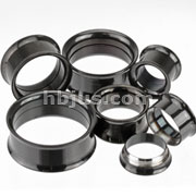 60 Pcs of Assorted Large Size Blackline Titanium Anodized Over 316L Surgical Steel Double Flared Screw-Fit Tunnel Plug (1/2 to 1 inch)