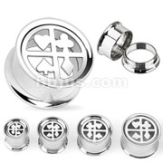 100 Pcs of Assorted Sizes of 316L Surgical Steel Poker Suit Plate Top Screw-Fit Tunnel Plug