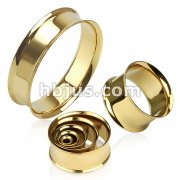 160 Pcs of Assorted Size Gold Plated Double Flared Tunnel Plugs