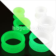 280 Pcs of Assorted Size Green and White Glow in the Dark Silicone Flexible Double Flared Tunnel Plug