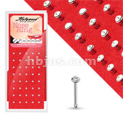 40pcs S.Steel Nose Bone Clear Pack