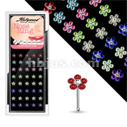 40 pcs of 316L Surgical Steel 20 Gauge Multi-Gemmed Flower Nose Bone Package