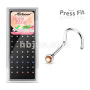 40 Pcs Surgical Steel Nose Screw with gem