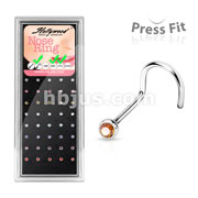 40pc 316L Surgical Steel 20 Gauge Nose Screws w/Press Fit.Gems (Pre-Loaded)