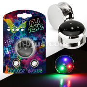 316L Surgical Steel NuRave Blinker Plugs Package with Batteries