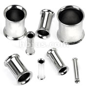 60pcs 316L Surgical Steel Double Flared Flesh Tunnel. (0ga to 10ga)