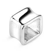 316L Surgical Steel Double Flared Square Hollow Tunnel Plug