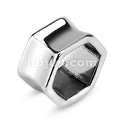 316L Surgical Steel Double Flared Hexagonal Hollow Tunnel Plug