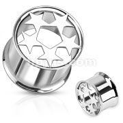 316L Surgical Steel Five Star Double Flared Tunnel Plug