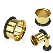 160 Pcs of Assorted Size Gold Plated Single Flare Tunnel Plugs with O-Ring