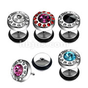 100 Pcs of Assorted Color 316L Surgical Steel Gem Paved 