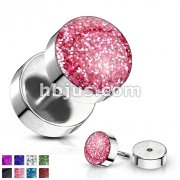 316L Surgical Steel Glitter Shimmer Dome Fake Plug