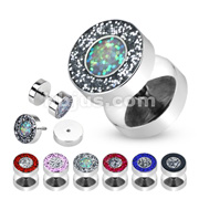 316L Surgical Steel Duo Tone Phosphor Glitter Fake Plug