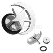 316L Surgical Steel Moon and Star Fake Plug