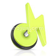 Neon Plated Lightning Bolt Fake Plug with O-Ring