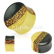 Organic Triple Layered Wood Double Sided Convex/Concave Saddle Fit Plug