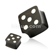 Organic Areng Ebony Wood Dice '5' Square Double Flared Plug