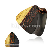 Organic Triple Layered Wood Triangular Double Flared Plug
