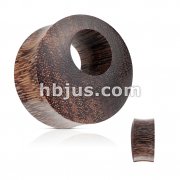Organic Natural Tamarind Wood Offset Eyelet Tunnel Double Flared Saddle Fit Plug