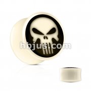 Organic Natural Buffalo Bone with Black Horn Inlay Skull Saddle Fit Plug